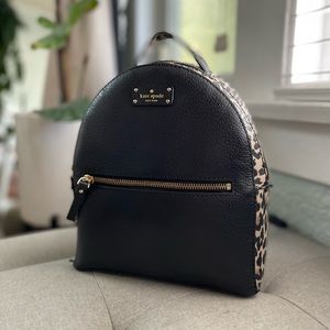 Kate Spade black cheetah backpack